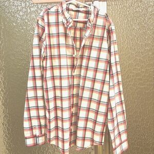 Janie and Jack Boys Plaid Button Down Shirt, Long Sleeve sz16